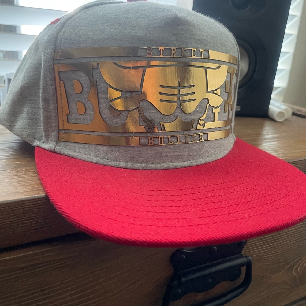 Chicago Bulls Snapback Hat - Gray and Red